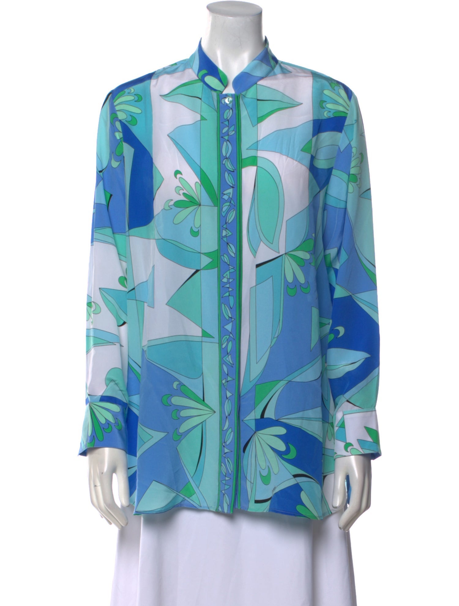 Bessi Silk Floral Print Button-Up Top