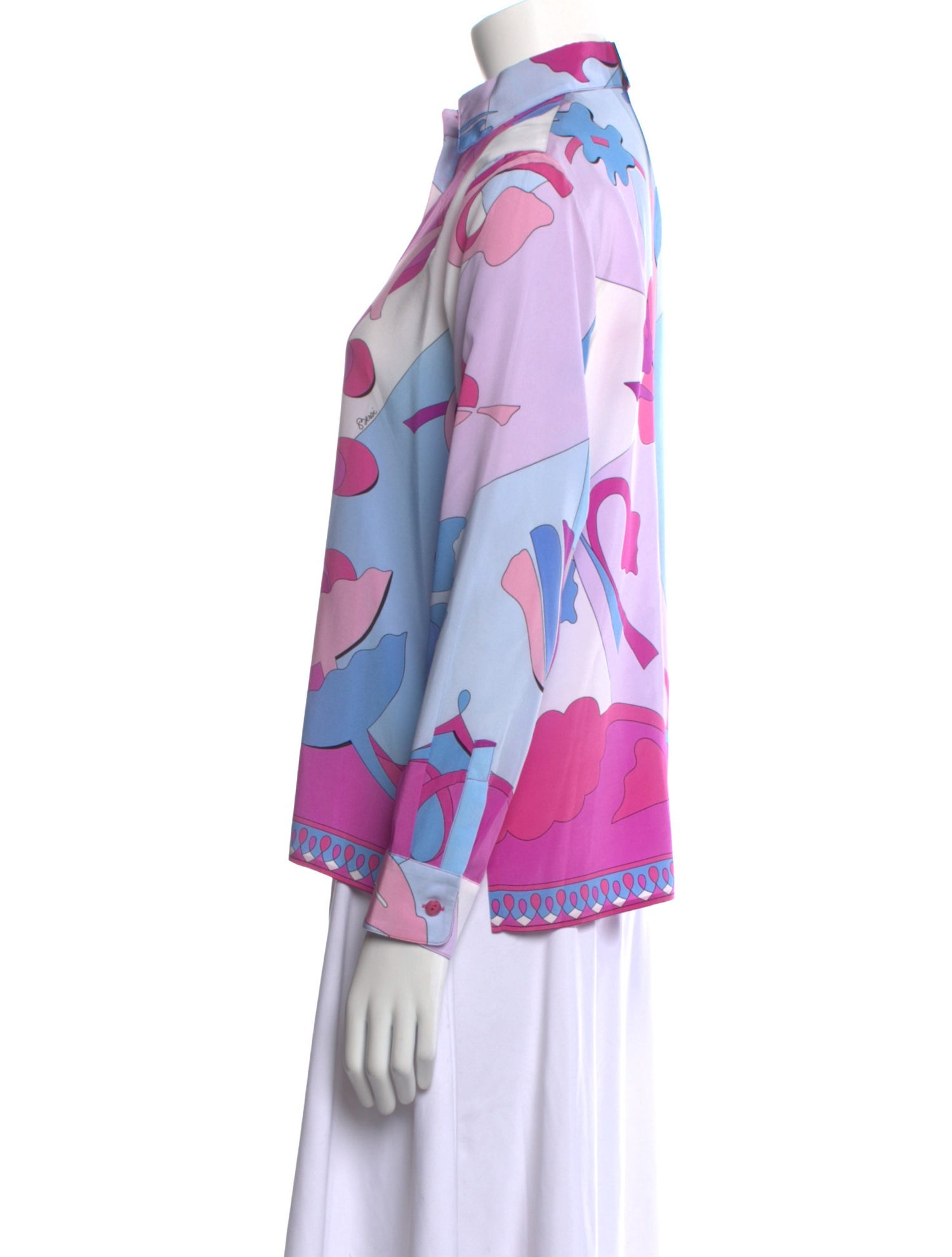 Bessi Vintage Silk Button-Up Top