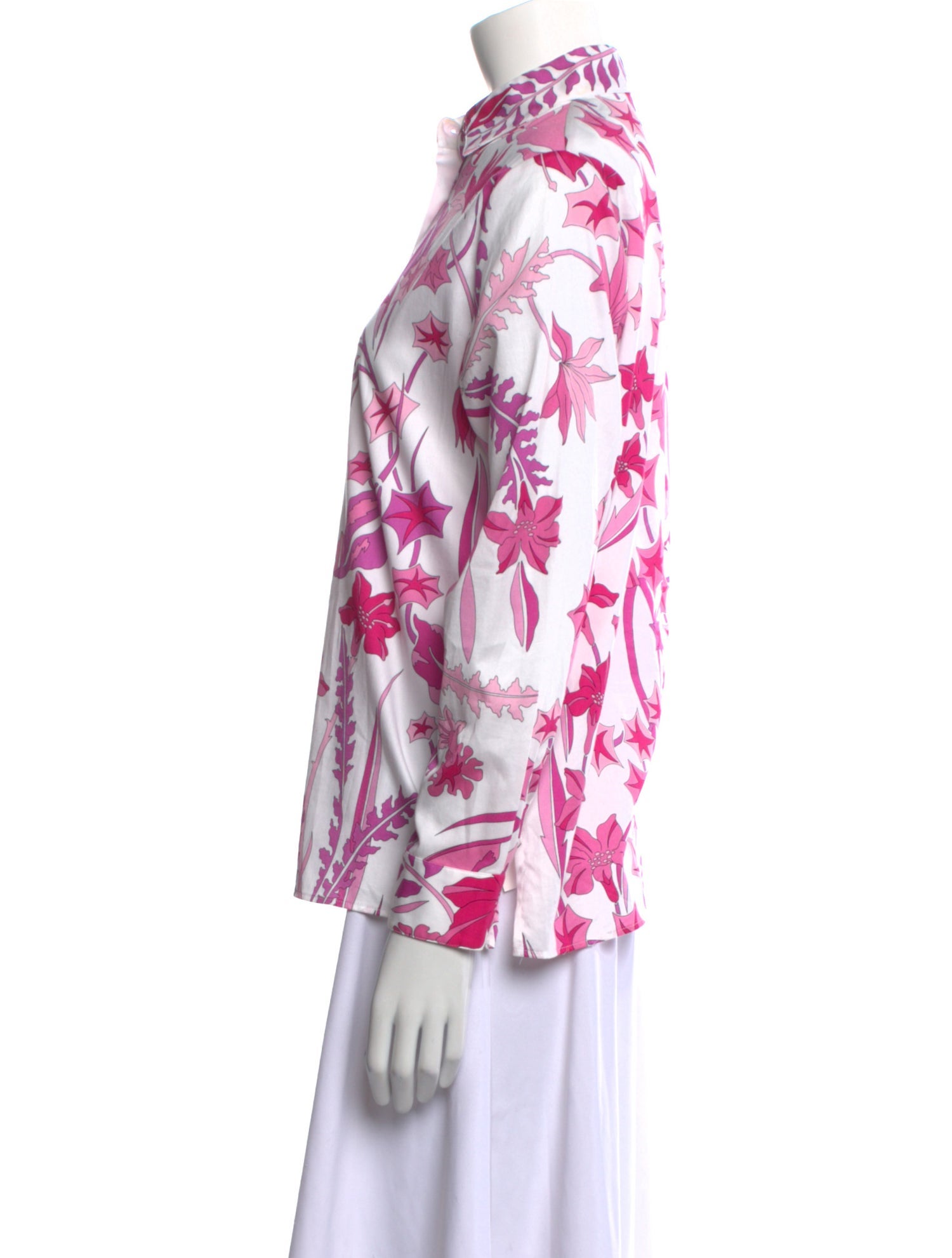 Bessi Vintage Floral Print Button-Up Top