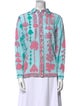 Bessi Silk Printed Button-Up Top
