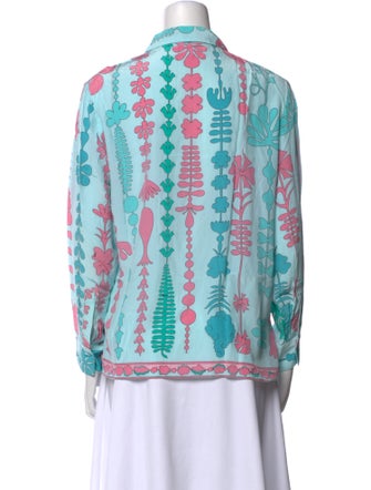 Bessi Silk Printed Button-Up Top