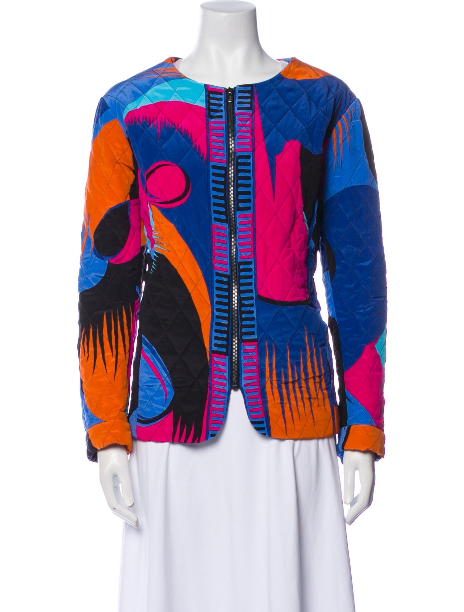 Bessi Silk Colorblock Pattern Evening Jacket