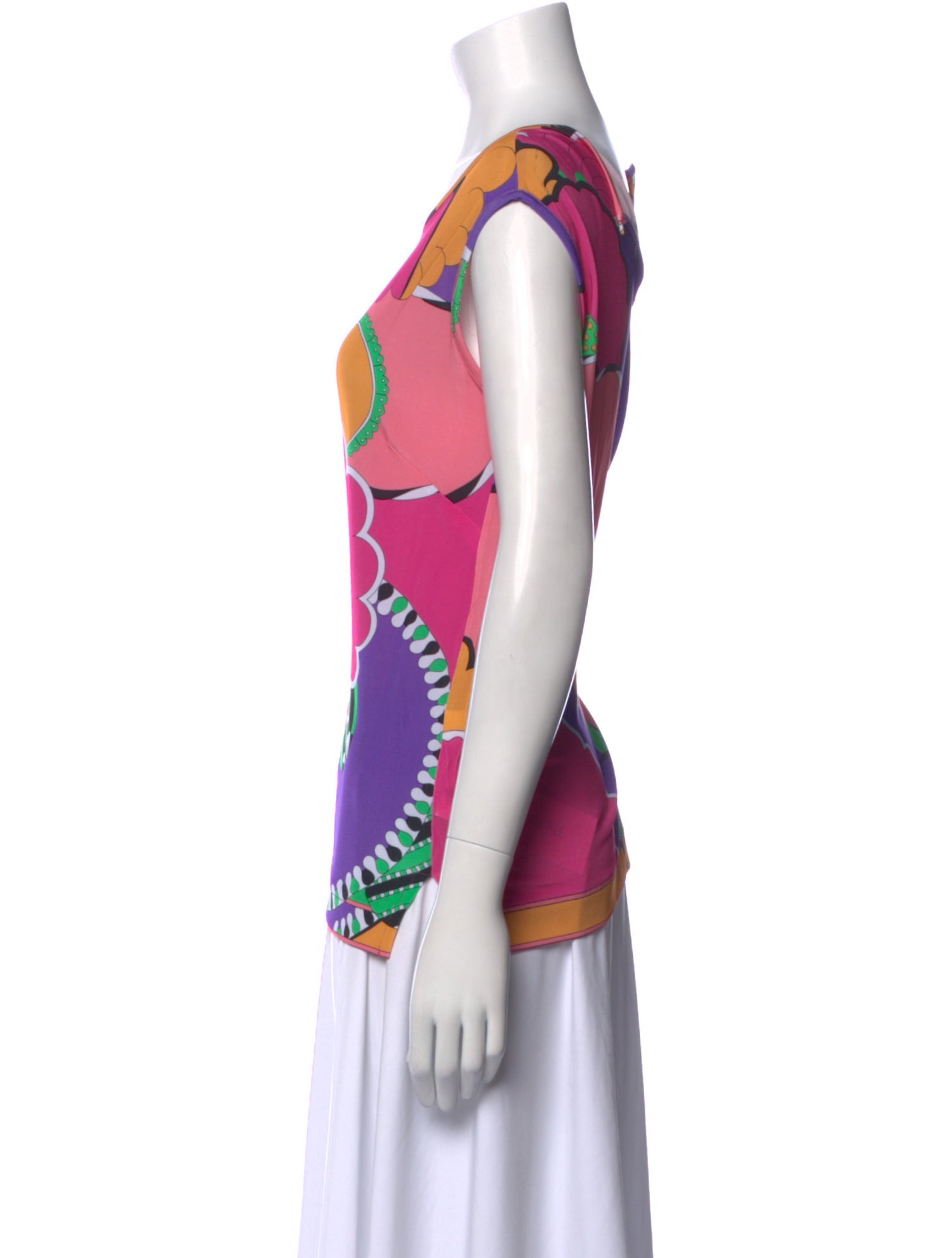 Bessi Printed Scoop Neck Top