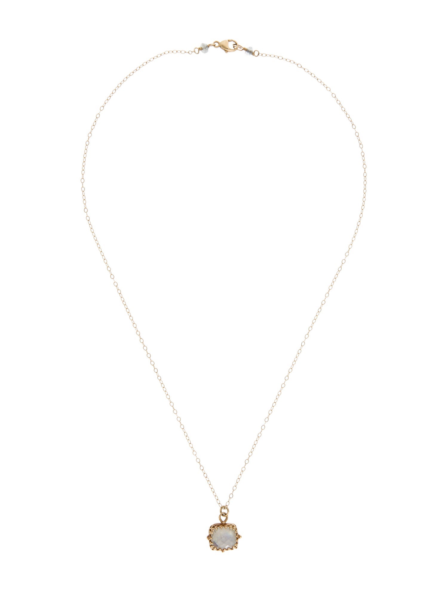 Becky Kelso 14K Moonstone Labradorite Pendant Necklace