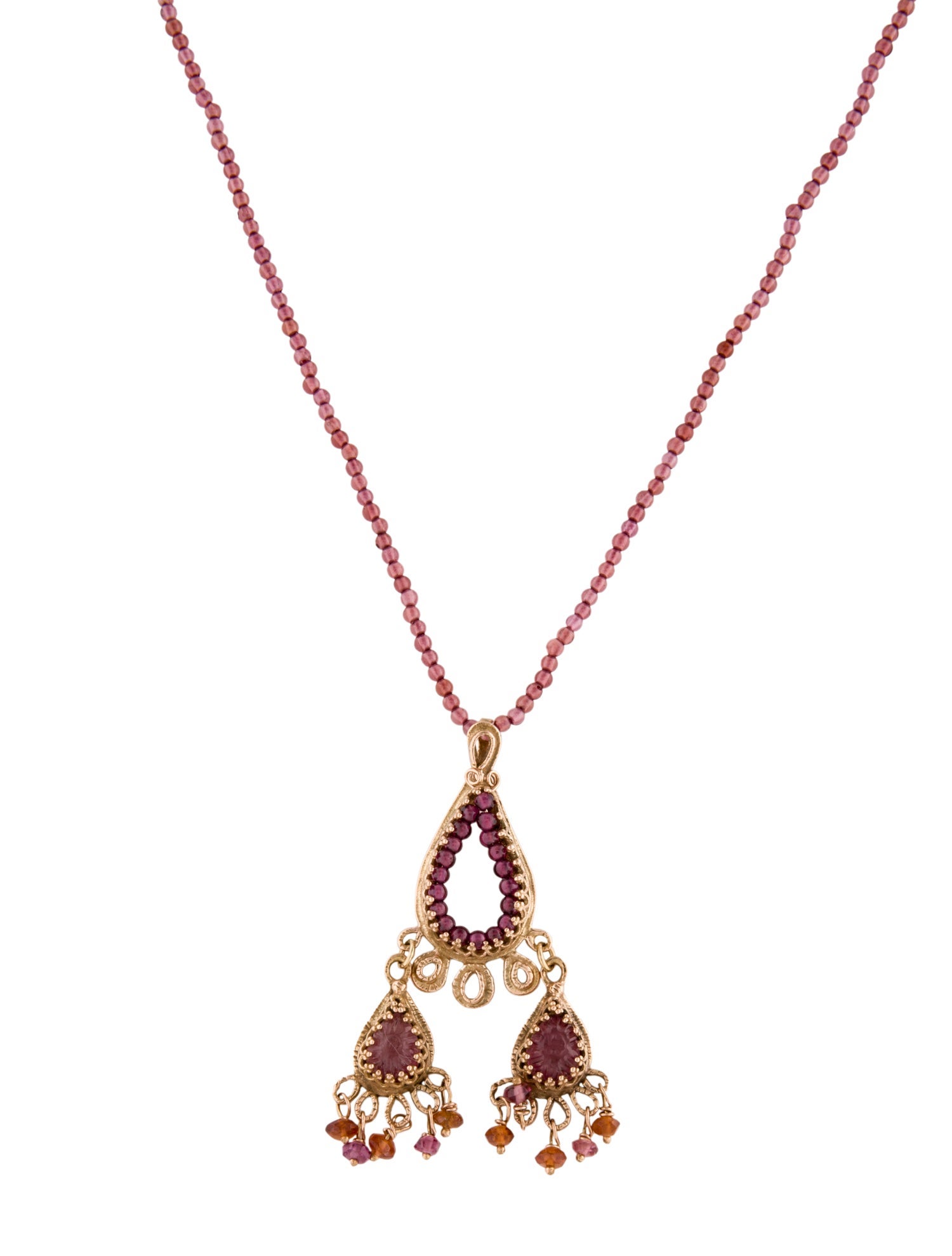 Becky Kelso 14K Tourmaline & Spessartine Garnet Necklace