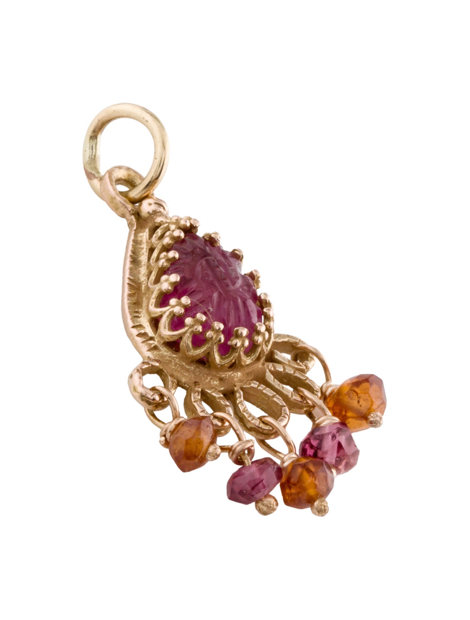 Becky Kelso 14K Tourmaline & Spessartine Garnet Pendant