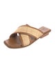 Bembien Straw Leather Trim Embellishment Slides