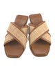 Bembien Straw Leather Trim Embellishment Slides