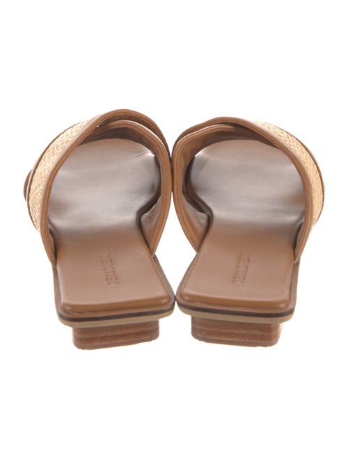 Bembien Straw Leather Trim Embellishment Slides