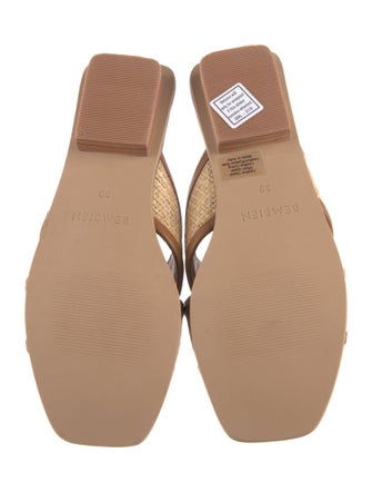 Bembien Straw Leather Trim Embellishment Slides