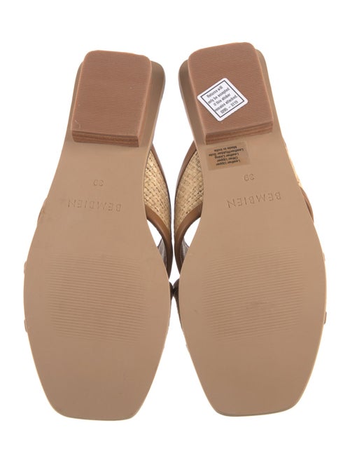 Bembien Straw Leather Trim Embellishment Slides