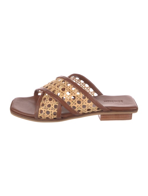 Bembien Leather Eyelet Trim Slides