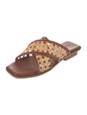 Bembien Leather Eyelet Trim Slides