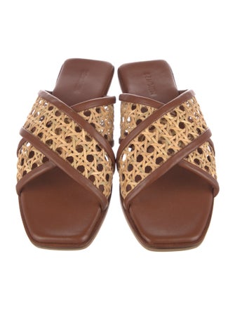 Bembien Leather Eyelet Trim Slides