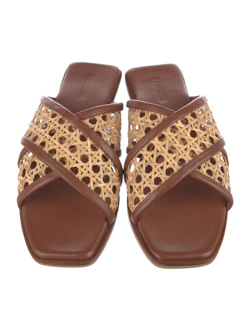 Bembien Leather Eyelet Trim Slides