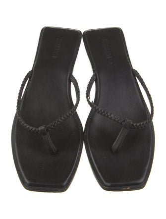 Bembien Leather Braided Accents Flip Flops
