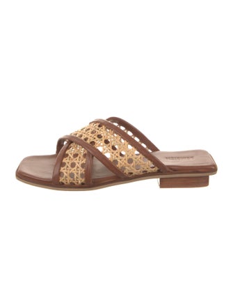 Bembien Leather Colorblock Pattern Slides