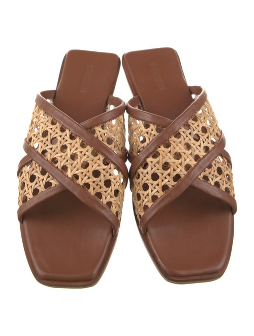 Bembien Leather Colorblock Pattern Slides