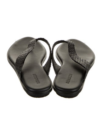 Bembien Leather Braided Accents Flip Flops