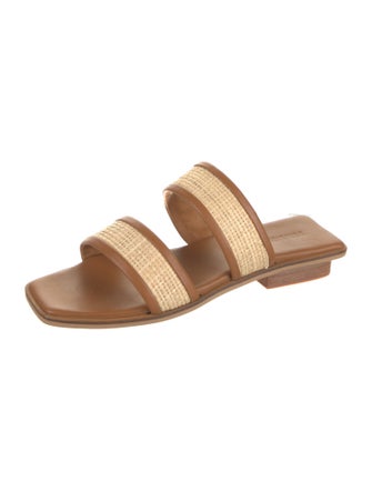 Bembien Leather Colorblock Pattern Slides