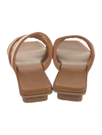 Bembien Leather Colorblock Pattern Slides