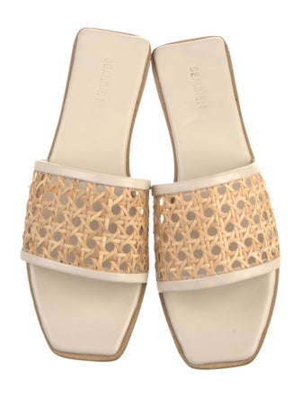 Bembien Leather Colorblock Pattern Slides