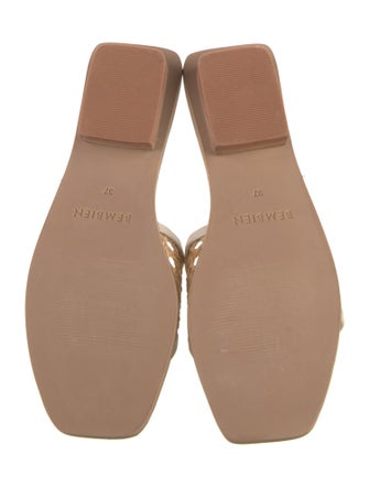 Bembien Leather Colorblock Pattern Slides