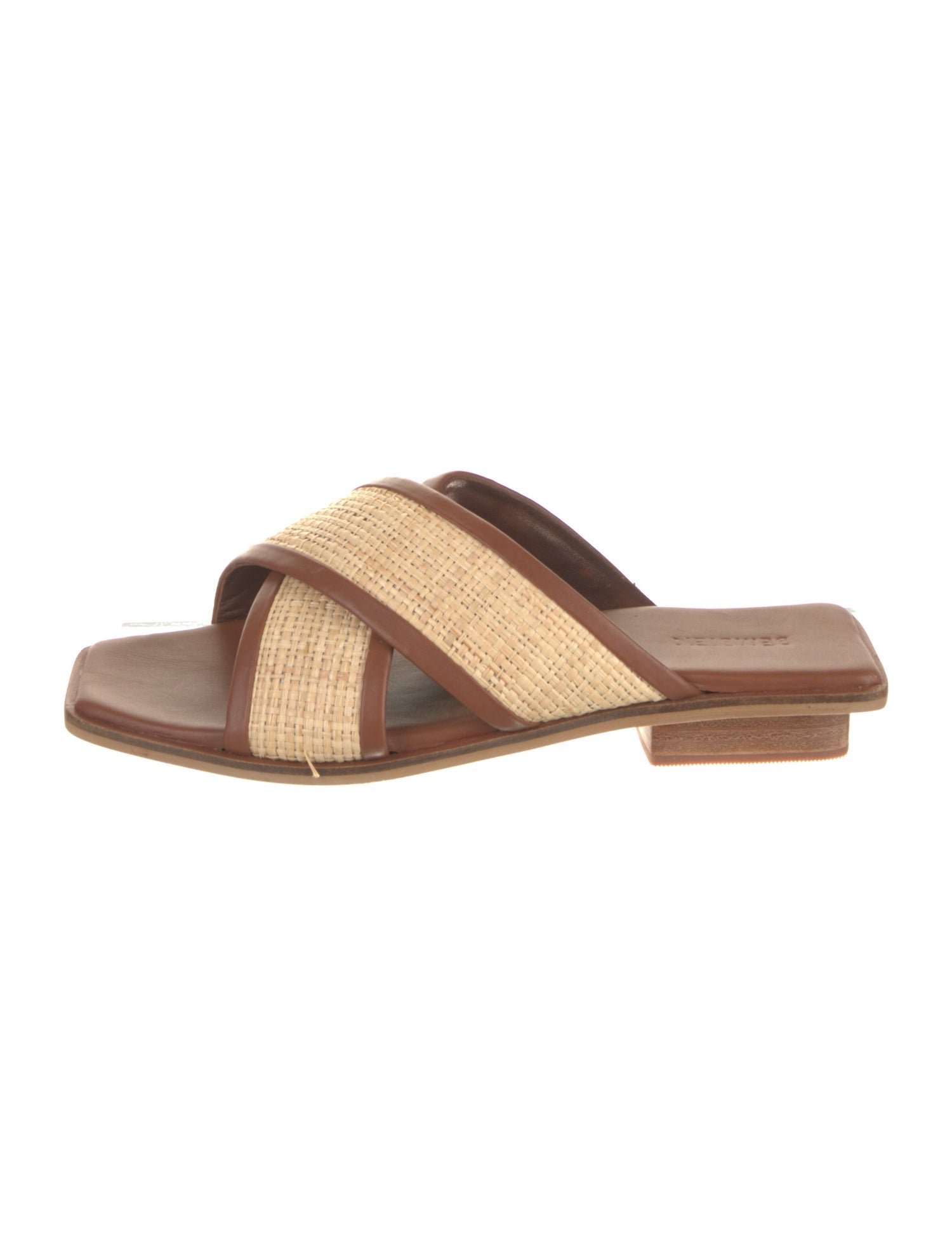 Bembien Leather Colorblock Pattern Slides