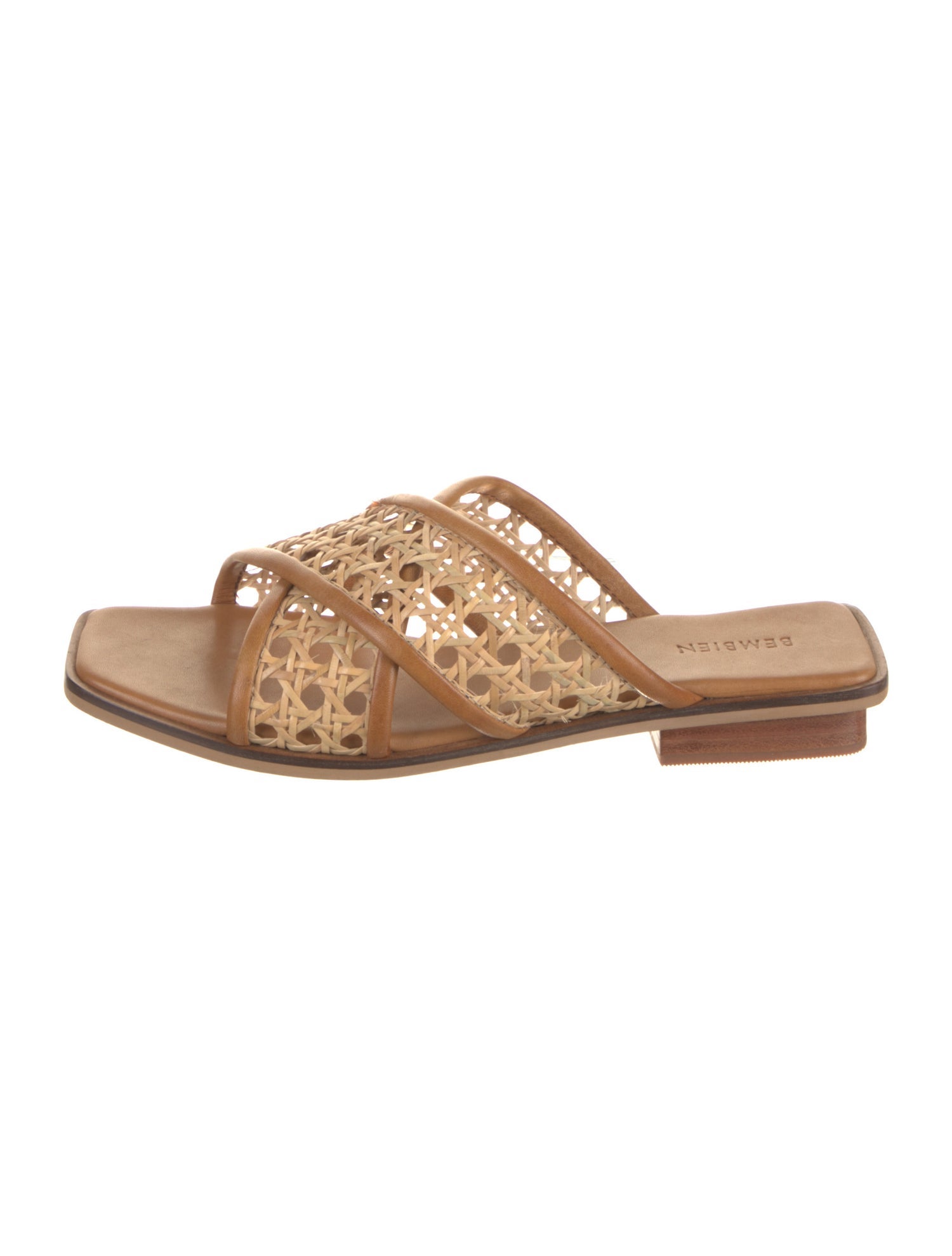 Bembien Leather Colorblock Pattern Slides