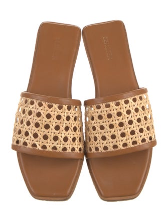 Bembien Leather Colorblock Pattern Slides