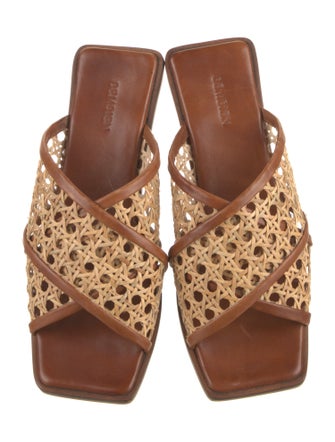 Bembien Leather Colorblock Pattern Slides