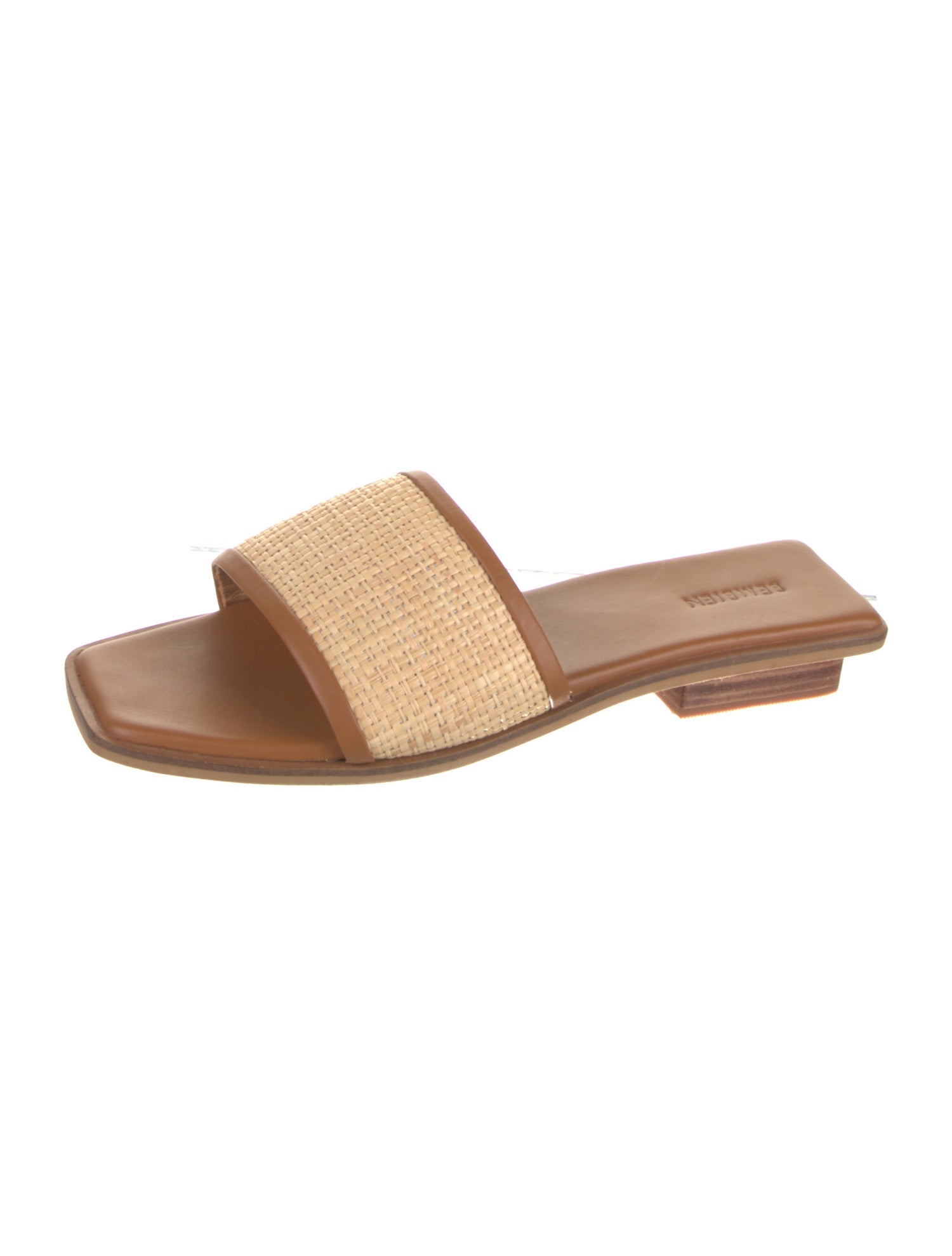 Bembien Leather Colorblock Pattern Slides