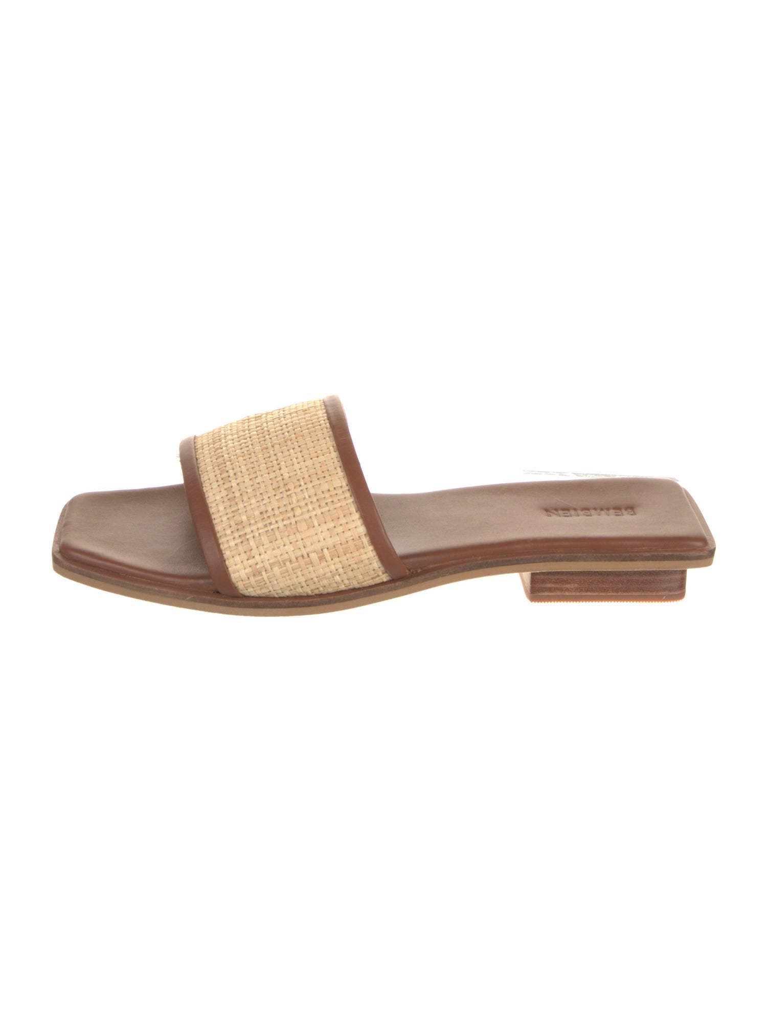 Bembien Leather Colorblock Pattern Slides
