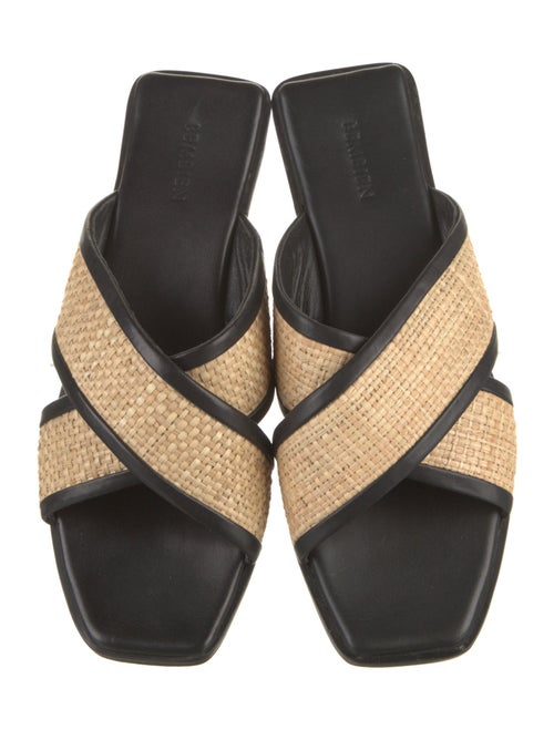 Bembien Leather Colorblock Pattern Slides