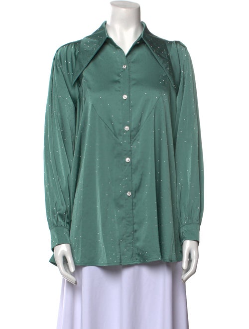 Beulah Style Long Sleeve Button-Up Top