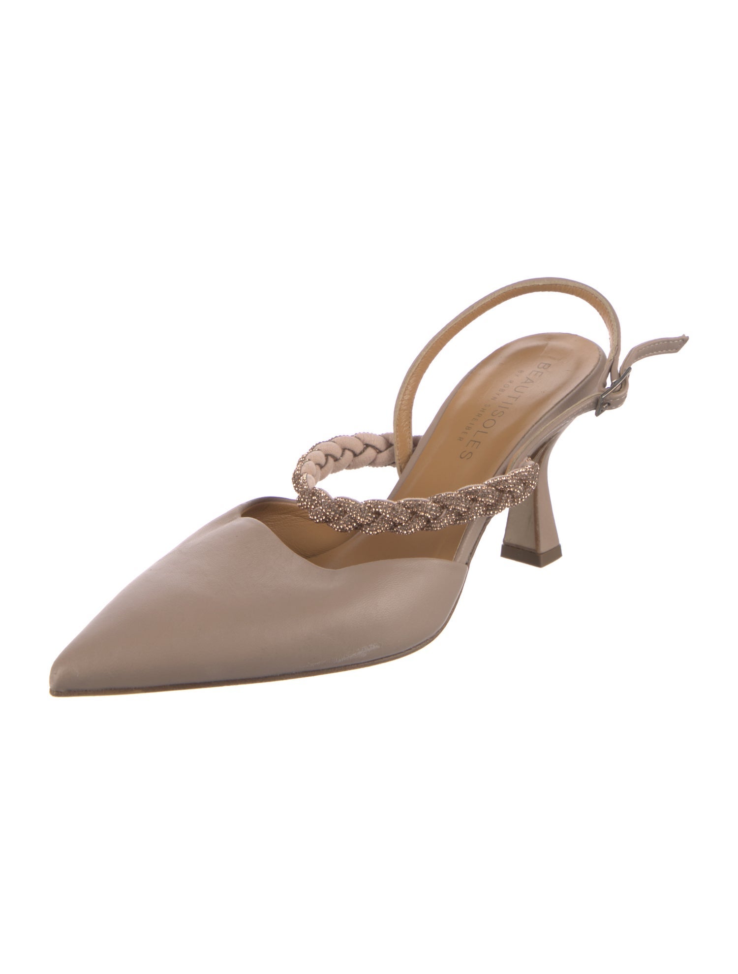 Beautiisoles By Robyn Shreiber Leather Slingback Pumps
