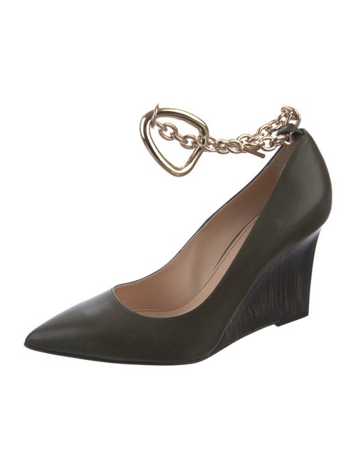 Beautiisoles By Robyn Shreiber Leather Chain-Link Accents Pumps