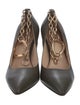 Beautiisoles By Robyn Shreiber Leather Chain-Link Accents Pumps