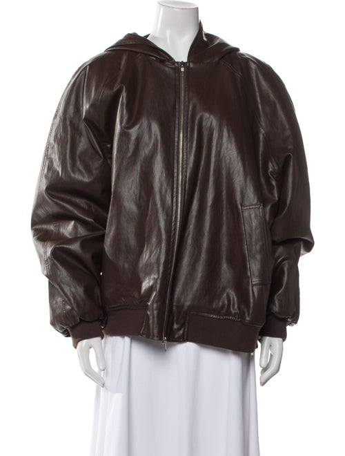 Beside-you Faux Leather Bomber Jacket