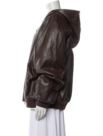Beside-you Faux Leather Bomber Jacket