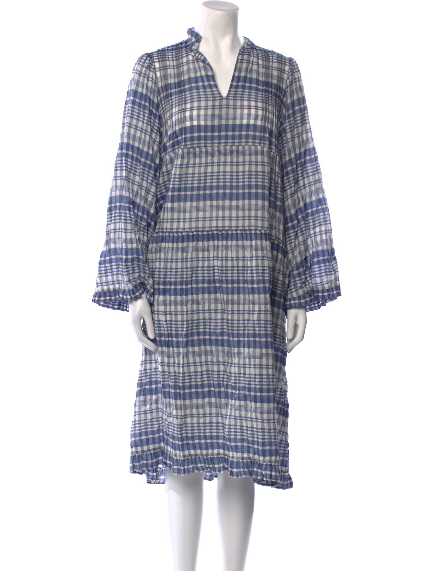 Belize Plaid Print Midi Length Dress