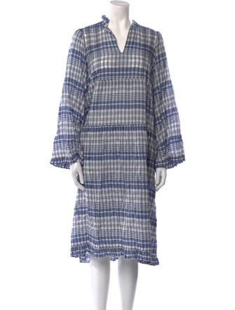 Belize Plaid Print Midi Length Dress