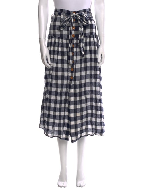 Belize Plaid Print Midi Length Skirt