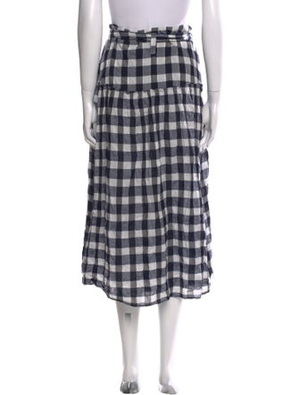 Belize Plaid Print Midi Length Skirt