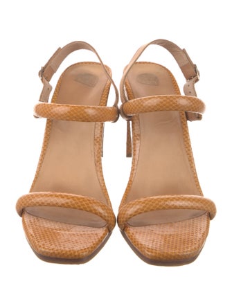 Bared Footwear Leather Animal Print Slingback Sandals