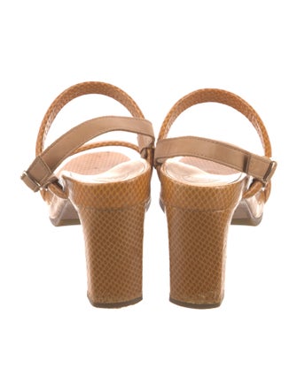 Bared Footwear Leather Animal Print Slingback Sandals