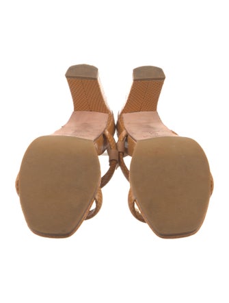 Bared Footwear Leather Animal Print Slingback Sandals