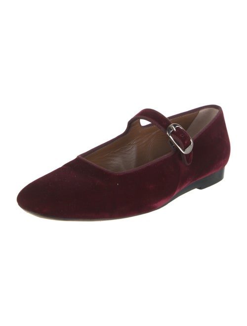 Le Monde Beryl Velvet Grosgrain Trim Mary Jane Flats