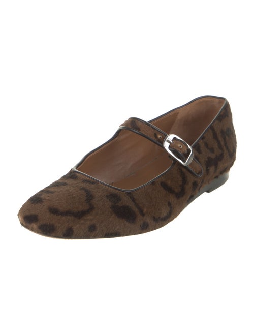 Le Monde Beryl Ponyhair Animal Print Mary Jane Flats