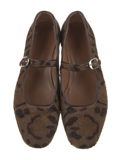 Le Monde Beryl Ponyhair Animal Print Mary Jane Flats